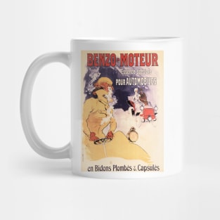 BENZO MOTEUR Automobiles Auto Oil Advertisement by Jules Cheret Vintage French Mug